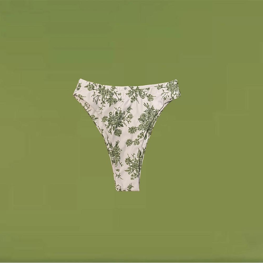 Berlook high waisted green floral bikini